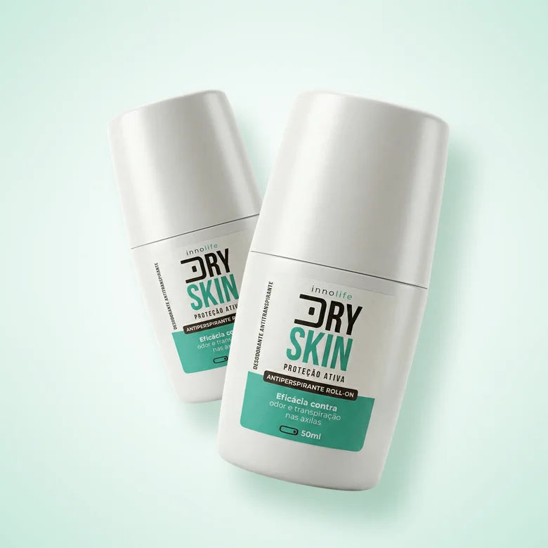 Dois frascos do Dry Skin, antitranspirante roll-on de 50 ml